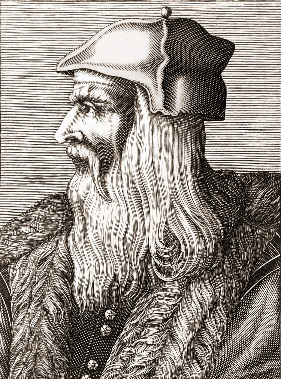 Leonardo da Vinci (Leonardo da Vinci) (1452 - 1519) portréja. alkotó: Unknown artist