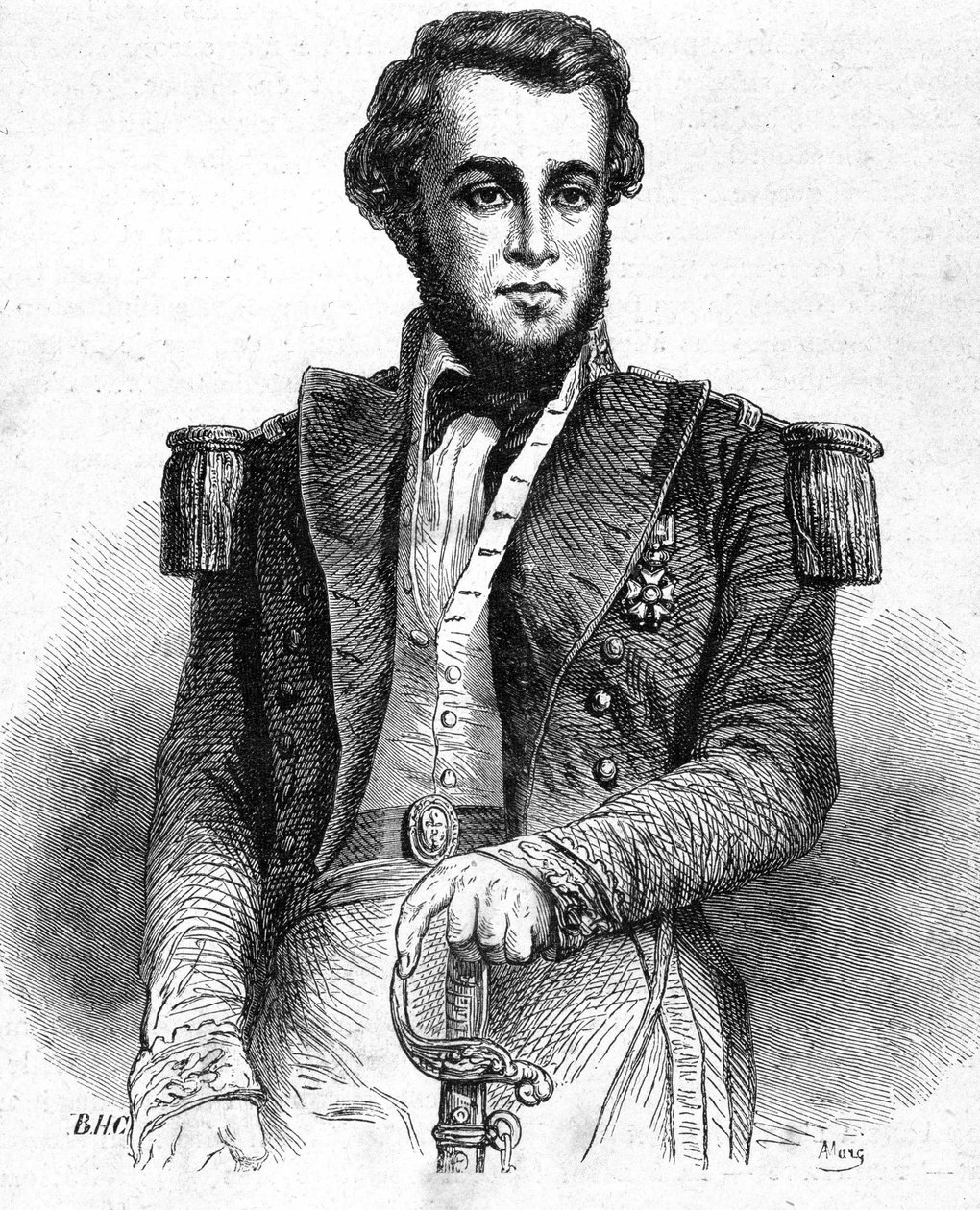 Bellot hadnagy (1826-1853) portréja – a „Les Contemporains” című kötetben, 19. század végén. alkotó: Unknown artist