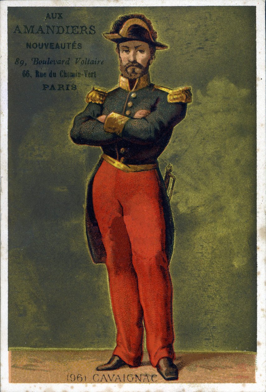 Louis-Eugène Cavaignac (1802-1857) francia tábornok és politikus portréja. A 19. század végének kromolitográfiája. alkotó: Unknown artist