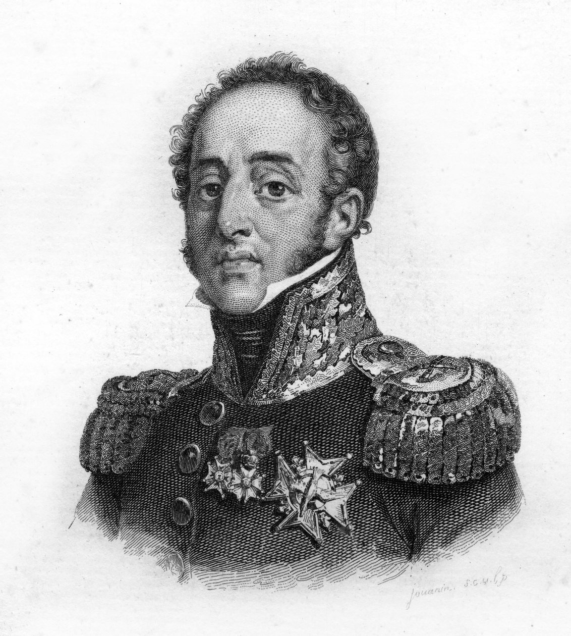 Louis Gabriel (Louis-Gabriel) Suchet (1770-1826), Albufera hercegének, Franciaország marsalljának portréja, metszet a XIX. alkotó: Unknown artist