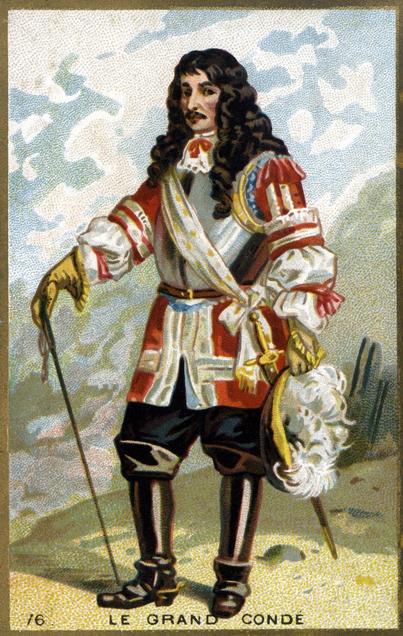 II. Bourboni Lajos, Condé 4. hercegének (Bourbon-Conde) a Grand Condé néven ismert portréja (1621-1686). századi kromolitográfiája. alkotó: Unknown artist