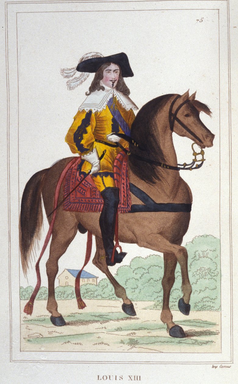 XIII. Lajos (1601-1643), francia király portréja, 1830-as metszet alkotó: Unknown artist