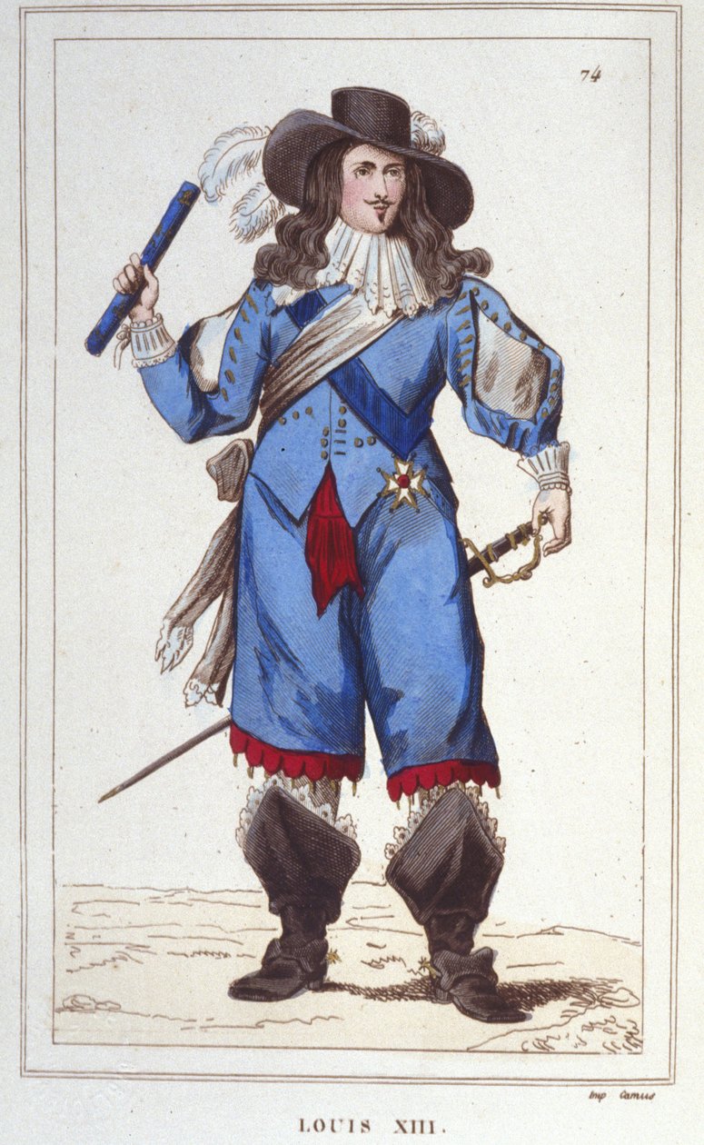 XIII. Lajos (1601-1643), francia király portréja, 1830-as metszet alkotó: Unknown artist