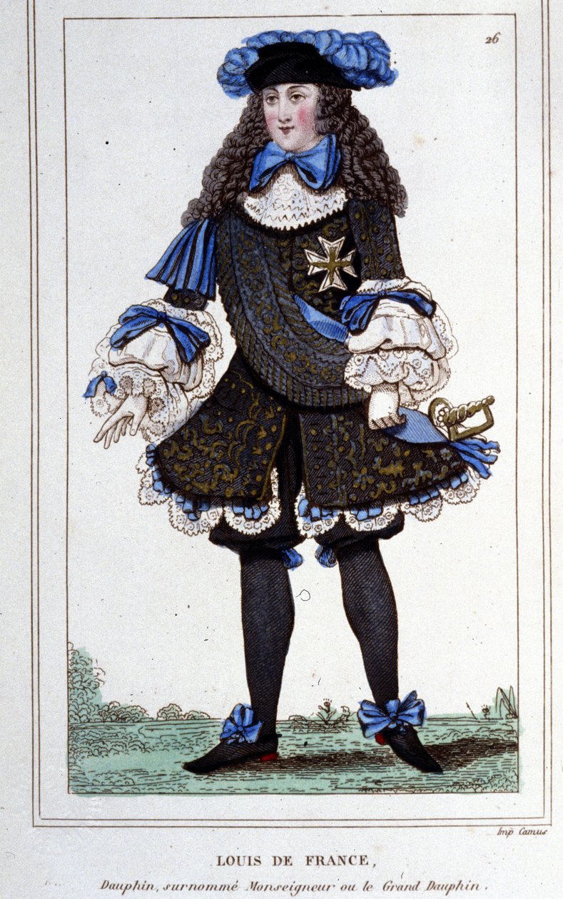 Louis de France, Burgundia hercegének (1682 - 1712) a „Nagy Dauphin” néven ismert portréja. Metszet 1830-ból. alkotó: Unknown artist
