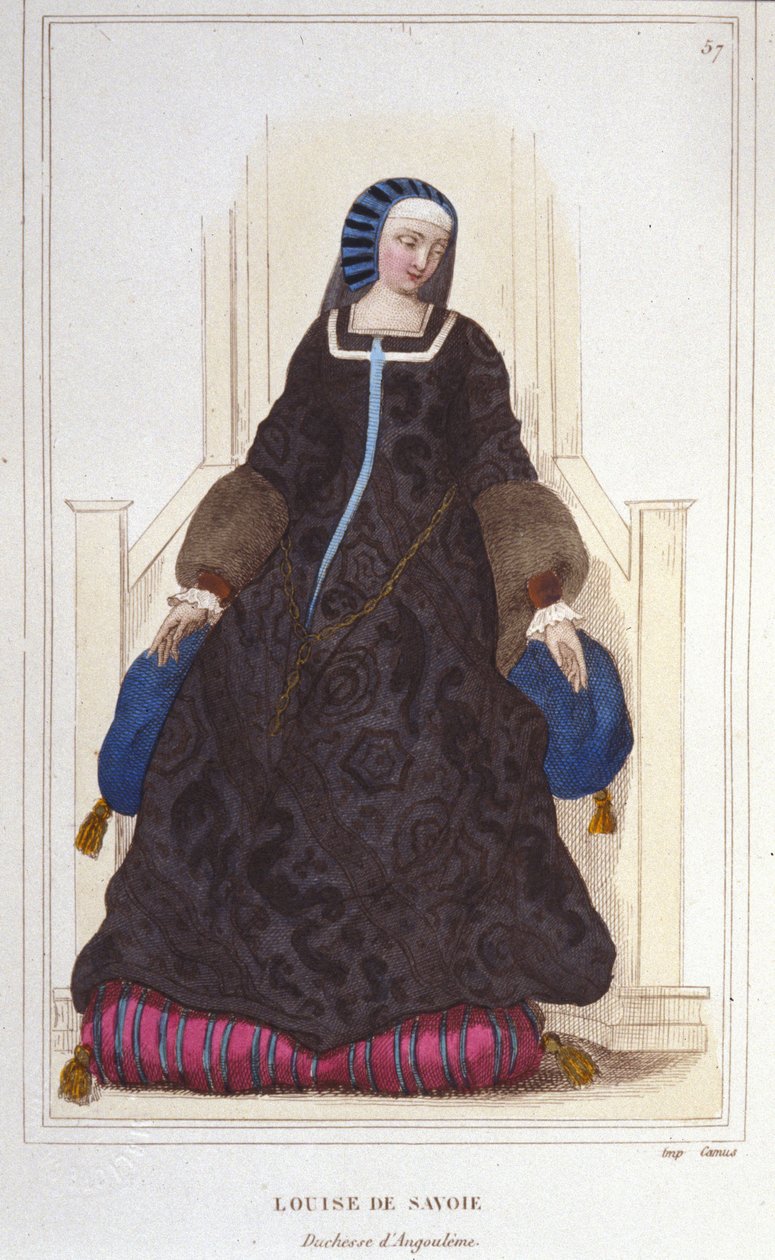 Louise de Savoie, Angoulene hercegnőjének és I. Francois anyjának (1476-1531) portréja, 1830-as metszet alkotó: Unknown artist