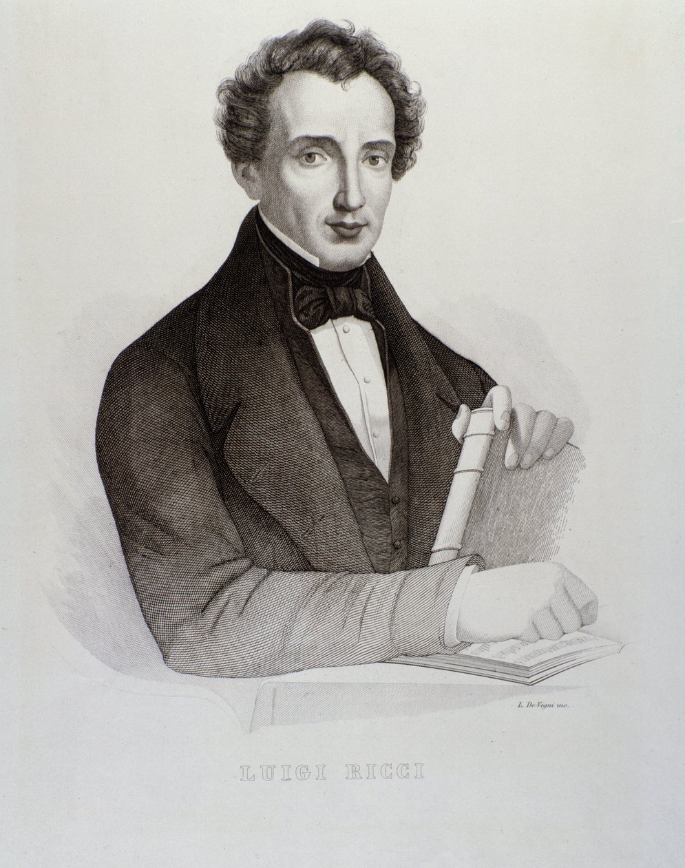 Luigi Ricci portréja (metszet alkotó: Unknown artist