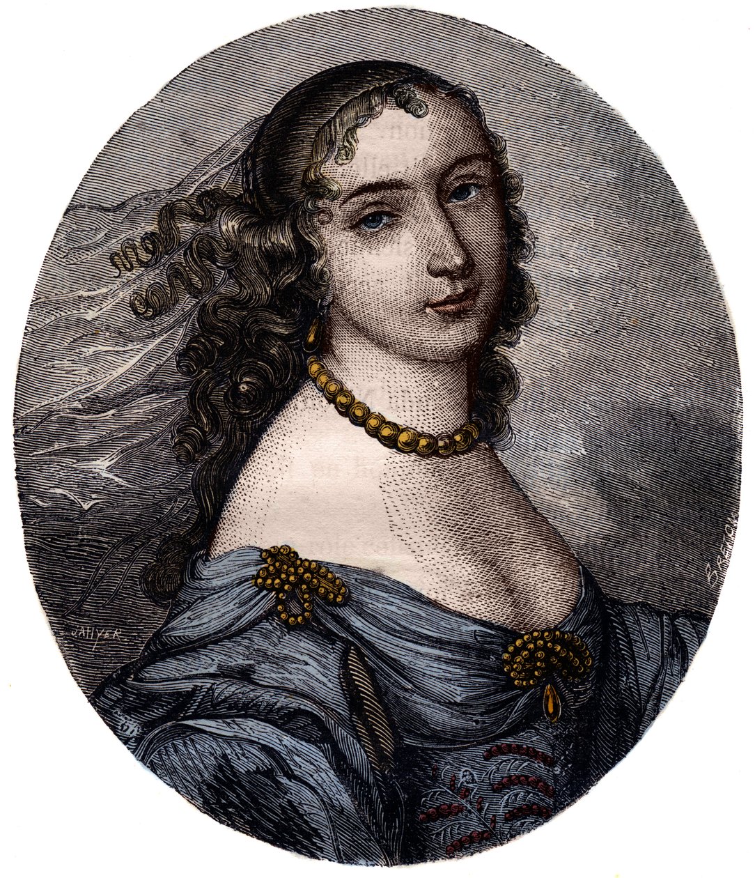 Marguerite Hessein, Madame de la Sabliere (1636-1693) francia Salonniere portréja. századi metszet. alkotó: Unknown artist
