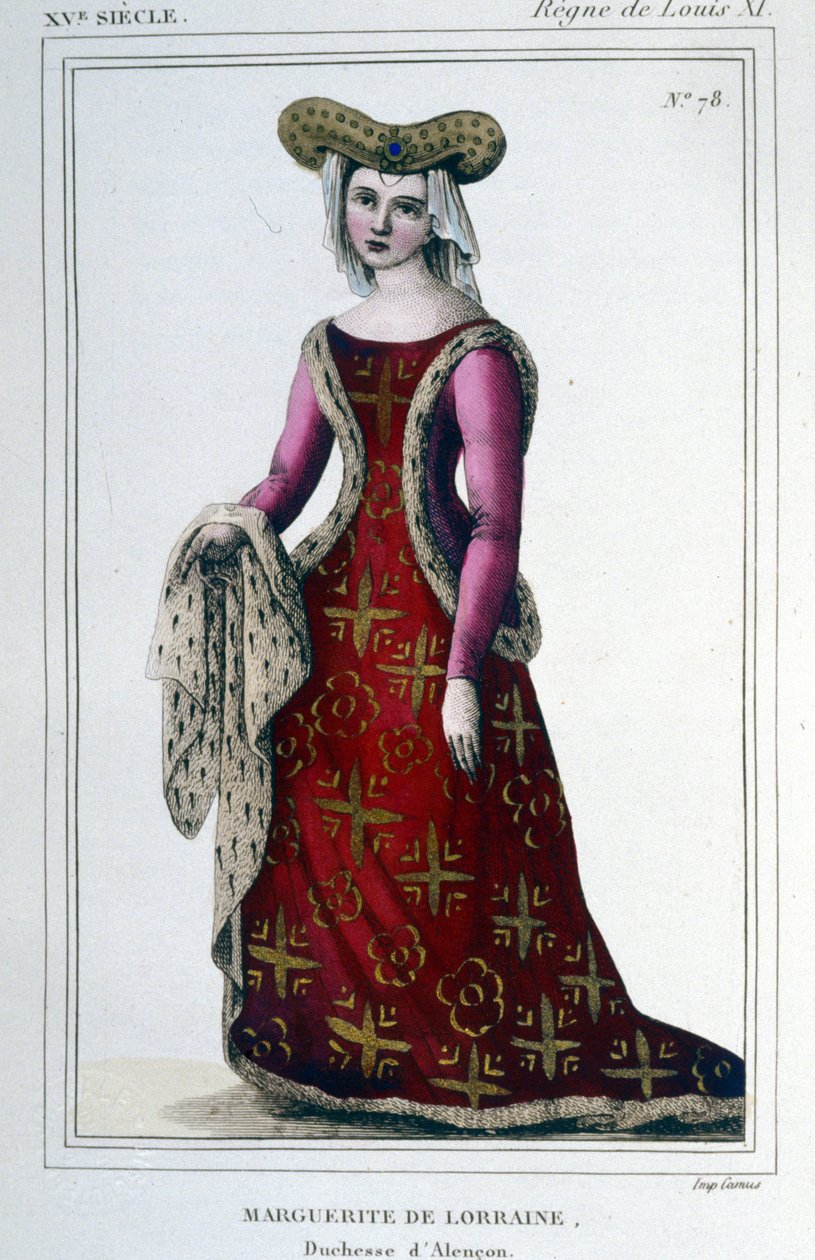 Marguerite portréja, Lorraine Vaudémont, Alençon hercegnője (1463 - 1521). alkotó: Unknown artist