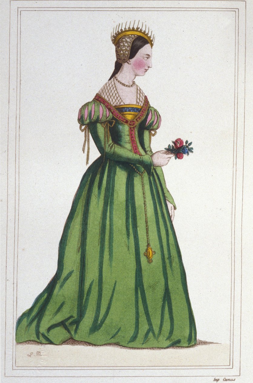 Marguerite de France (1523 - 1574), I. Francois és Claude de France lányának portréja. Metszet 1830-ból alkotó: Unknown artist