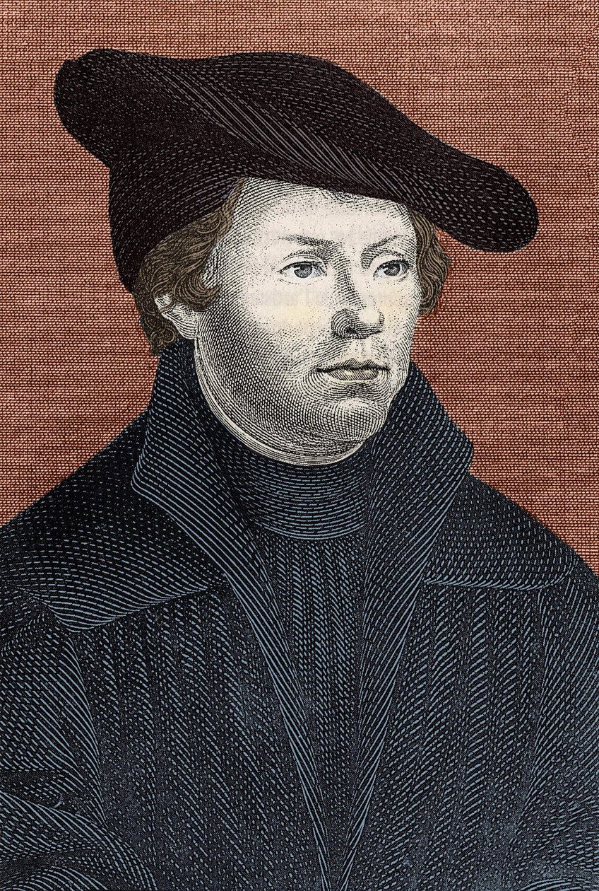 Luther Márton (1483 - 1546) német vallási reformátor portréja - metszet alkotó: Unknown artist