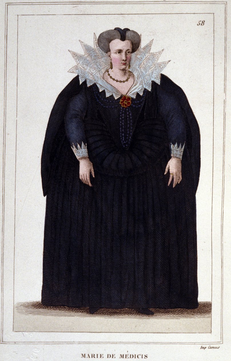 Medici Mária (1573 - 1642), IV. Henrik felesége és XIII. Lajos anyja portréja. Metszet 1830-ból alkotó: Unknown artist