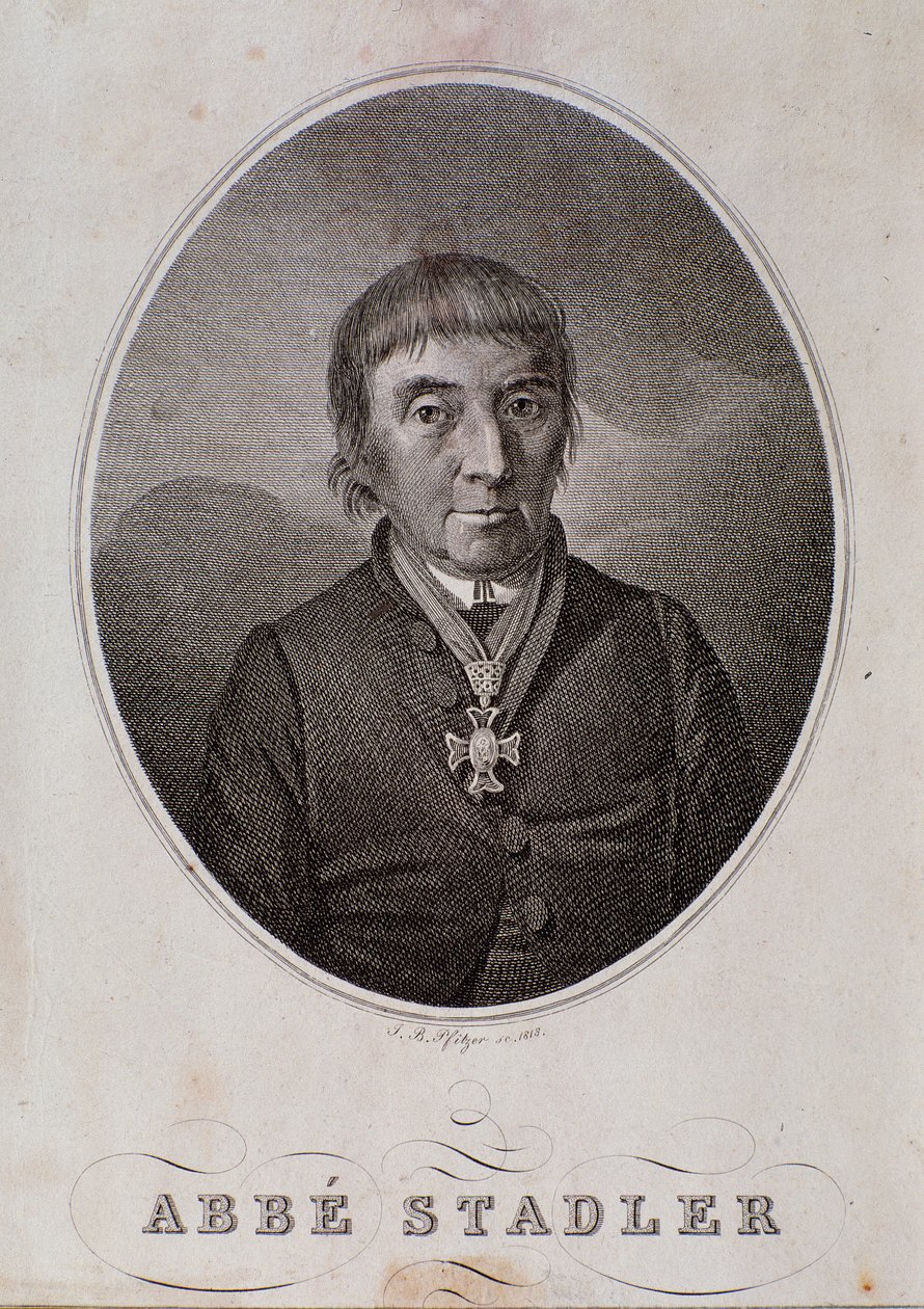 Maximilian Stadler portréja (metszet alkotó: Unknown artist