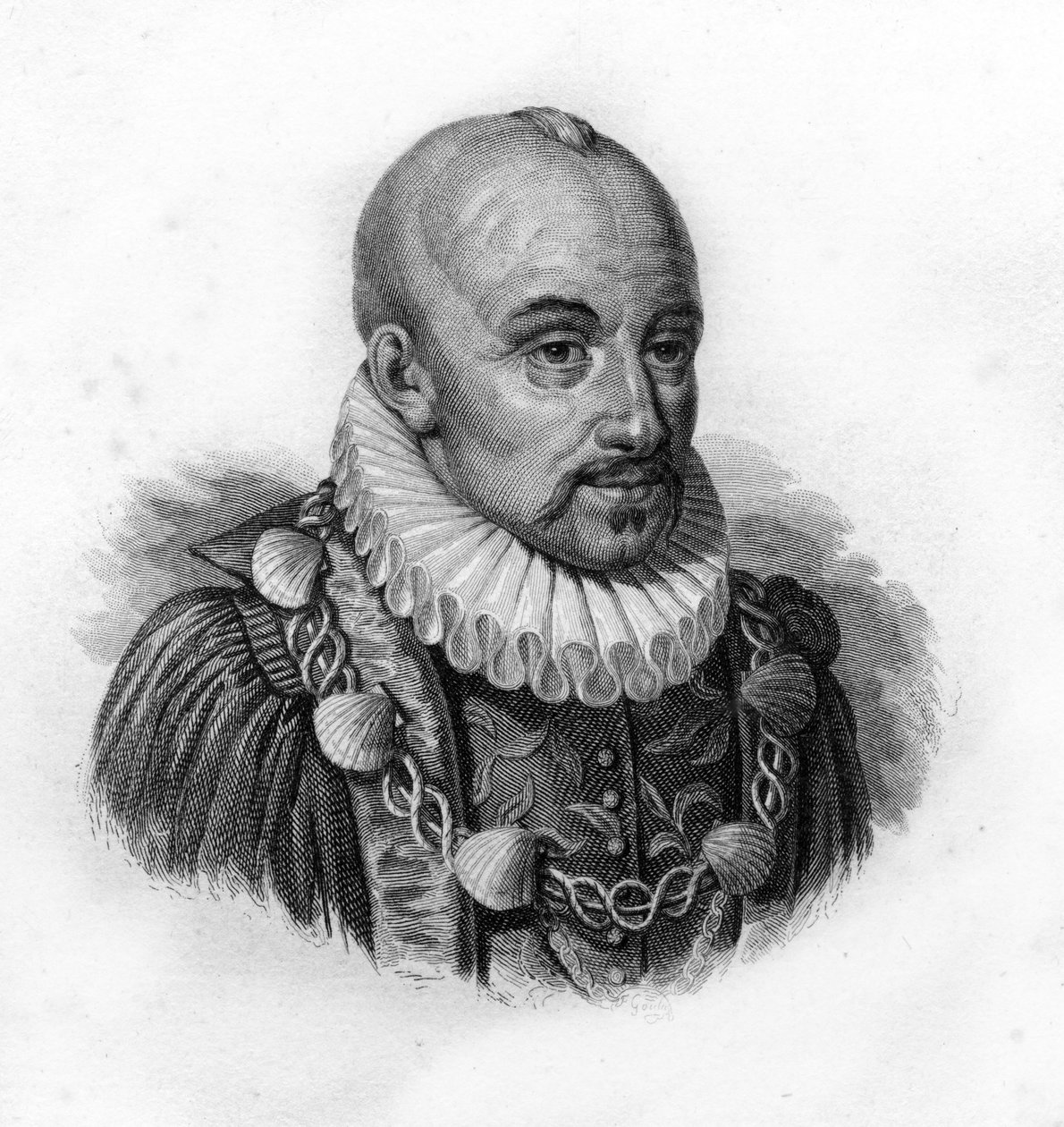 Michel de Montaigne portréja, 19. századi metszet alkotó: Unknown artist