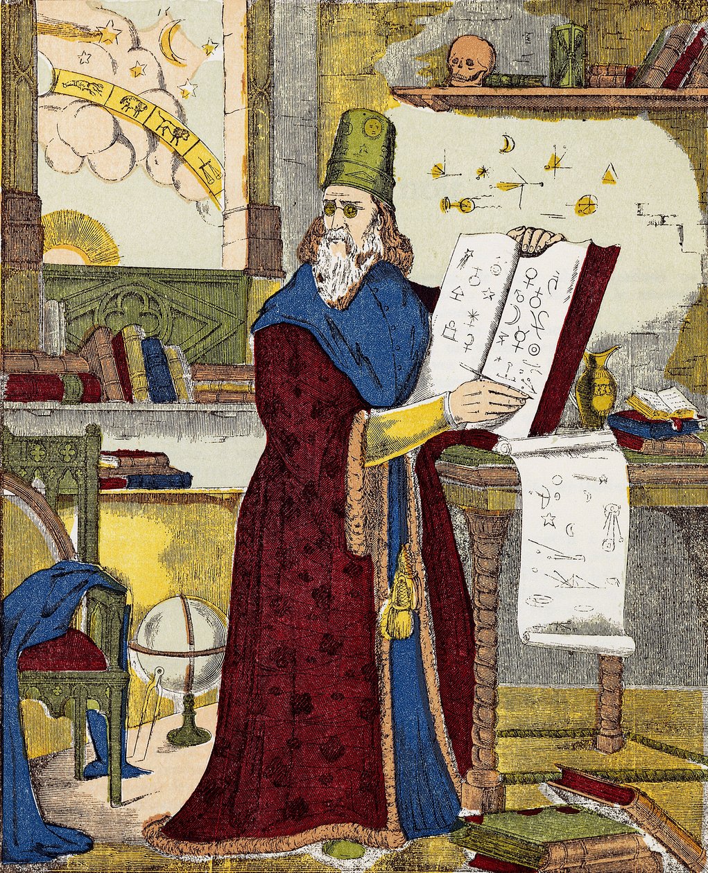 Michel de Notre Dame (Nostradamus) francia asztrológus portréja - Nostradamus, Michel de Notre Dame (1503-1566) francia asztrológus és orvos portréja - Metszet alkotó: Unknown artist