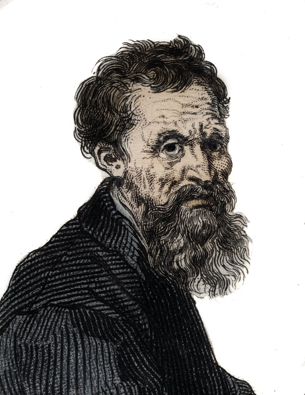 Michelangelo Buonarroti olasz szobrász portréja - Michelangelo Buonarroti portréja dit Michel Ange (Michelangelo vagy Michelangelo alkotó: Unknown artist