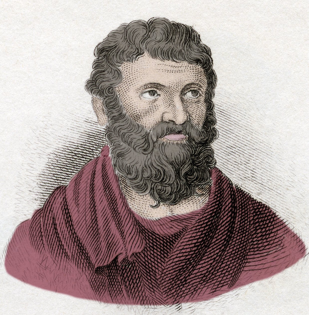 Fiatal Miltiád (Miltiadész) (Kr. e. 540-489), az athéni stratégia és a trákiai Chersonese zsarnok portréja. századi metszet. alkotó: Unknown artist