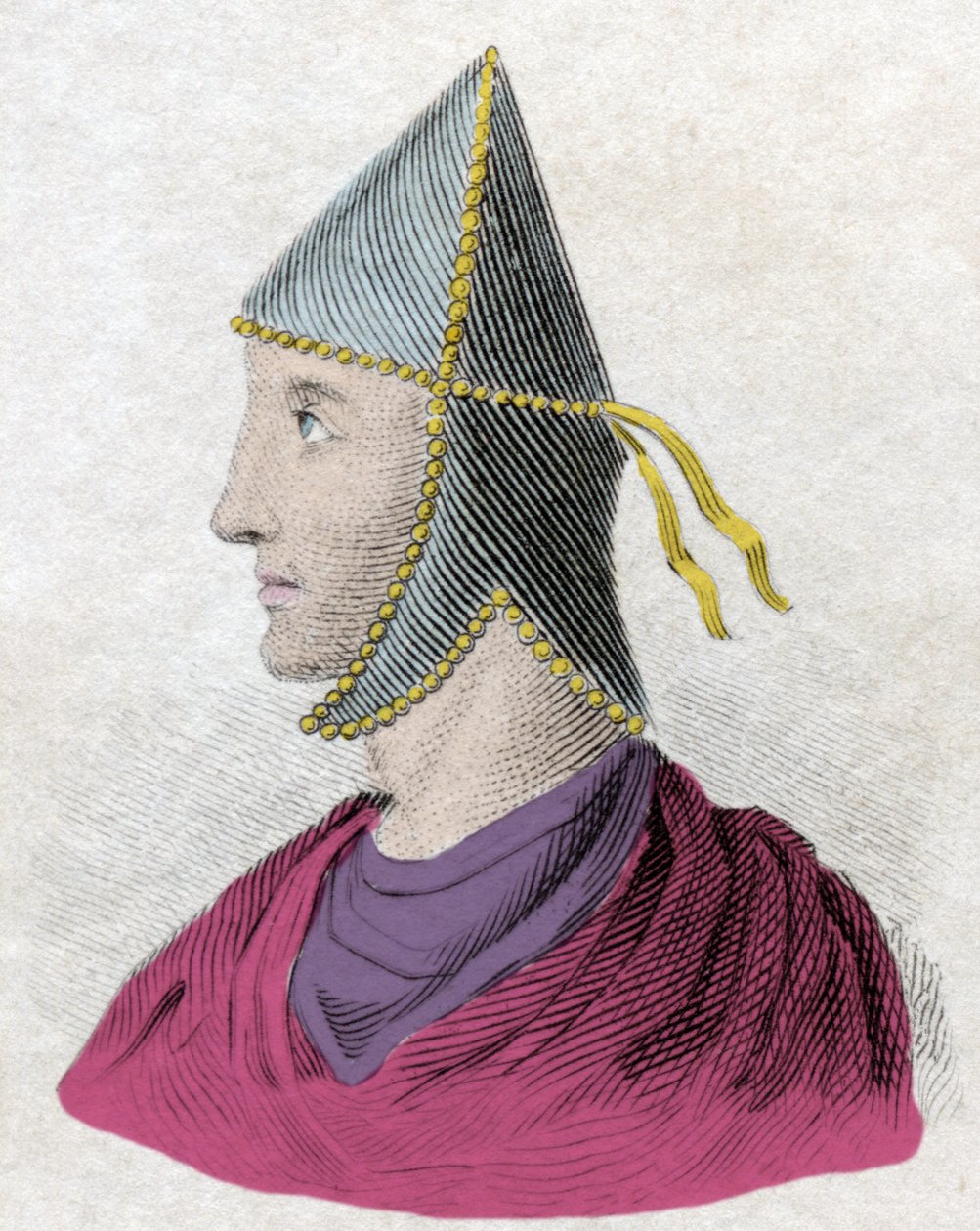 Mithridate VI. Eupator, akit Nagynak hívtak (Kr. e. 132-63), a híd királyának portréja. (Mitridate, re di Ponto) Metszet a XIX. alkotó: Unknown artist