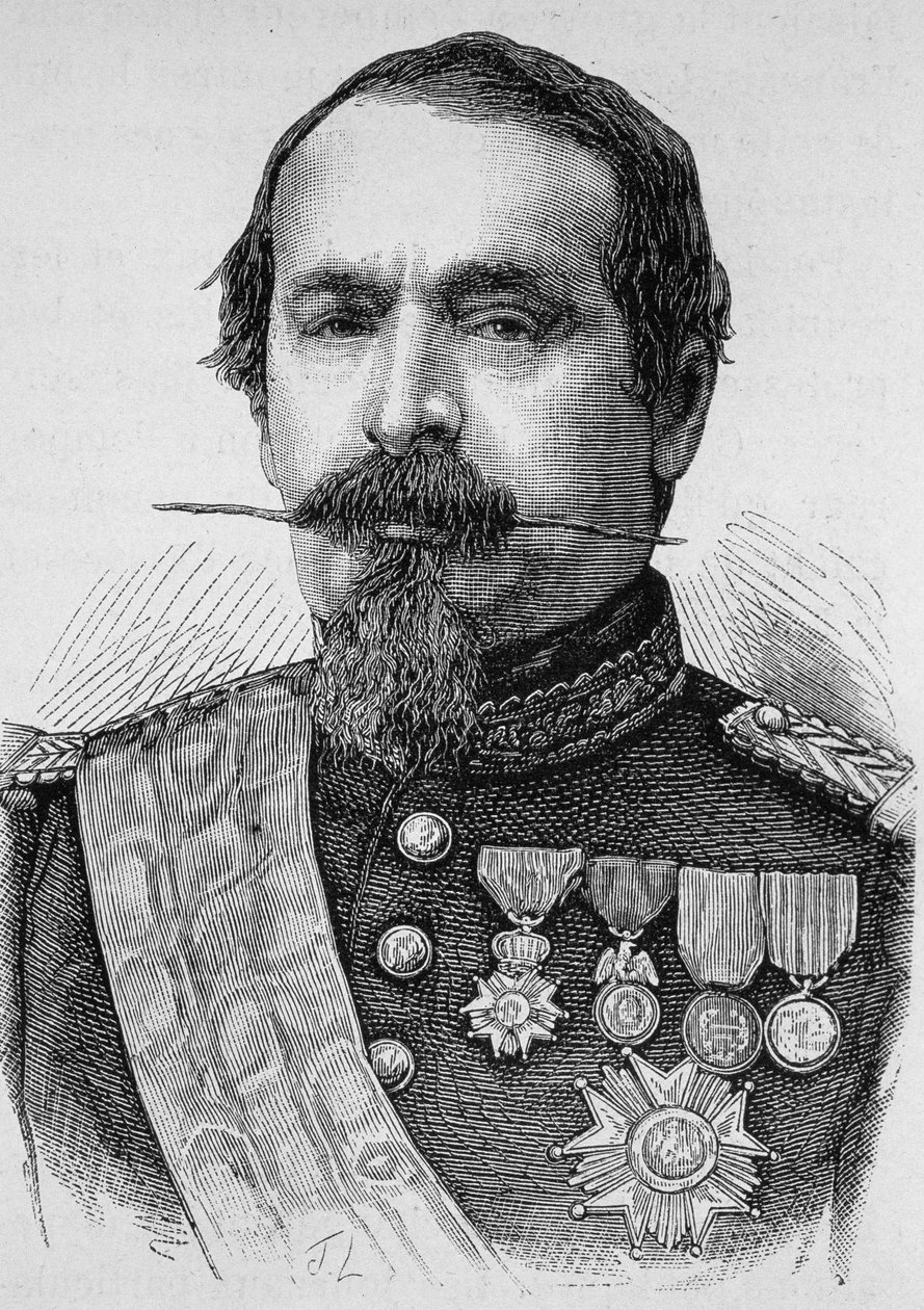 III. Napóleon (1808-1873) portréja. század végi metszet a „Histoire de France”-ban, H. Martin. alkotó: Unknown artist