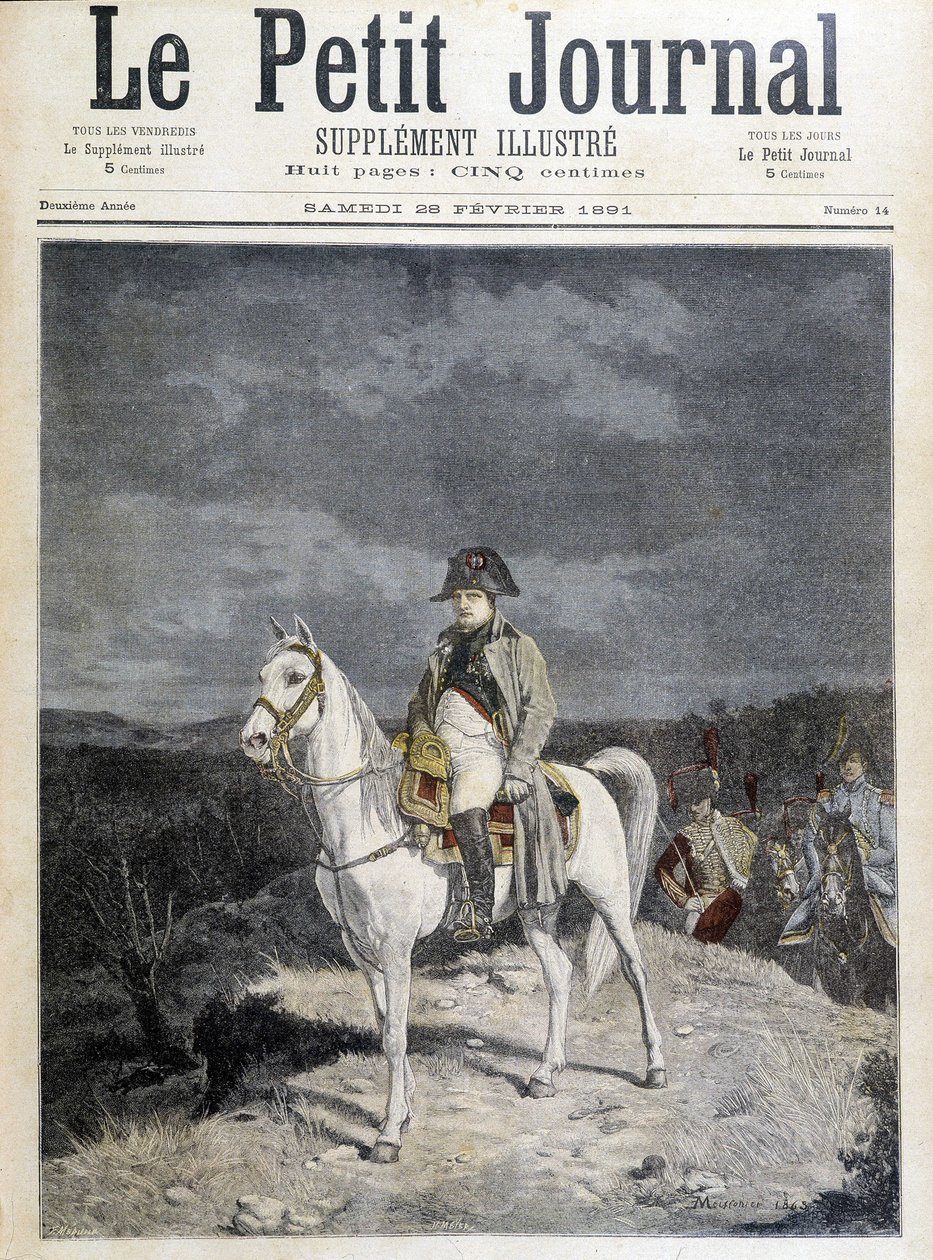 Napóleon portréja lovon 1814-ben. alkotó: Unknown artist