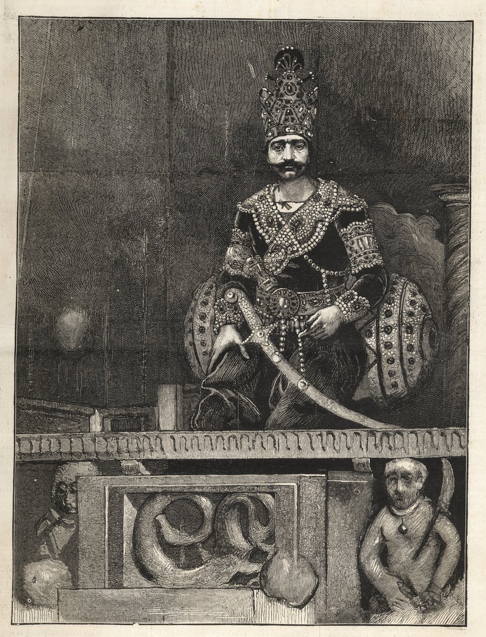 Nasszer Ed Din (1831-1896), perzsa sah (Irán) portréja. Más néven Nasseredin Shah, Nasserer-al-Din Shah Qajar, Nasser al-Din Shah Qajar, Nasiruddin Shah - (1831-1896) - 1873 alkotó: Unknown artist