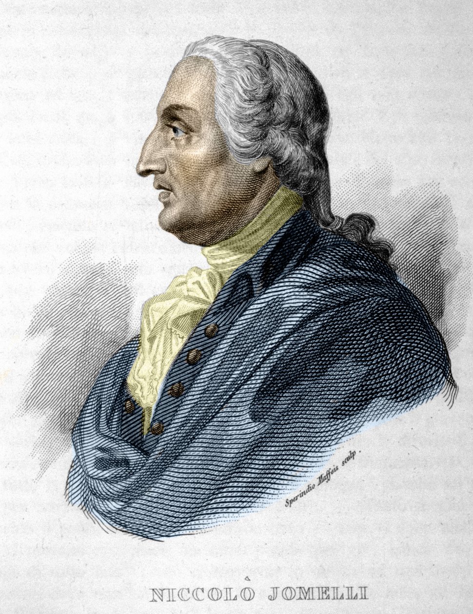 Niccolo JOMDELLI olasz zeneszerző portréja 1714. szeptember 10. (Aversa) – 1774. augusztus 25. (Nápoly) metszet XIX. alkotó: Unknown artist