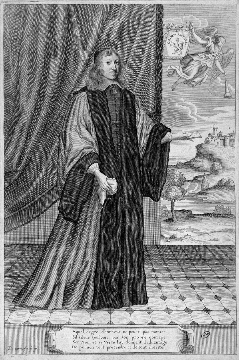 Nicolas Fouquet portréja. SD. századi metszet alkotó: Unknown artist