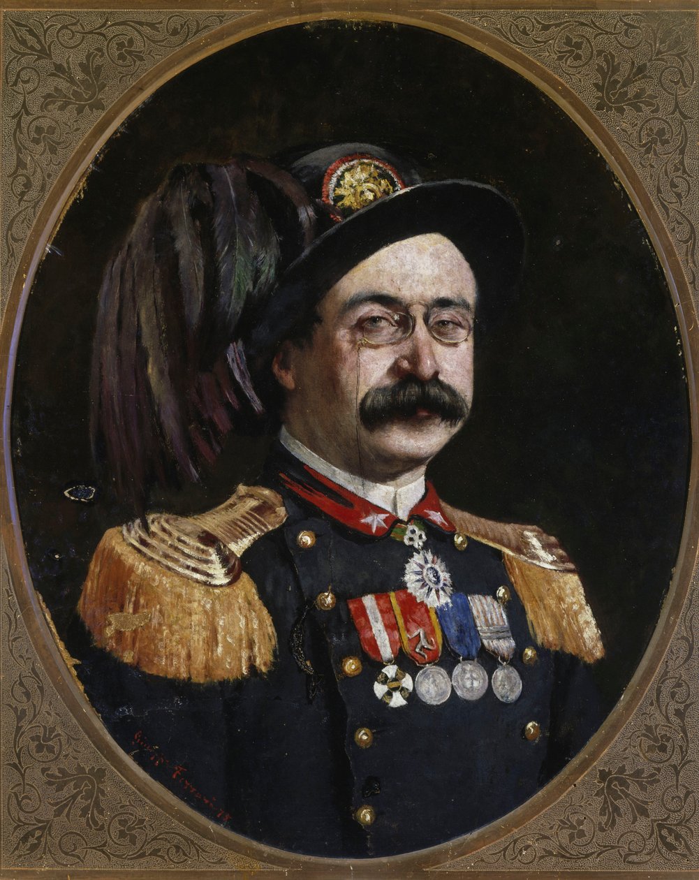 Oreste Baratieri (1841-1901) portréja (olaj, vászon) alkotó: Unknown artist