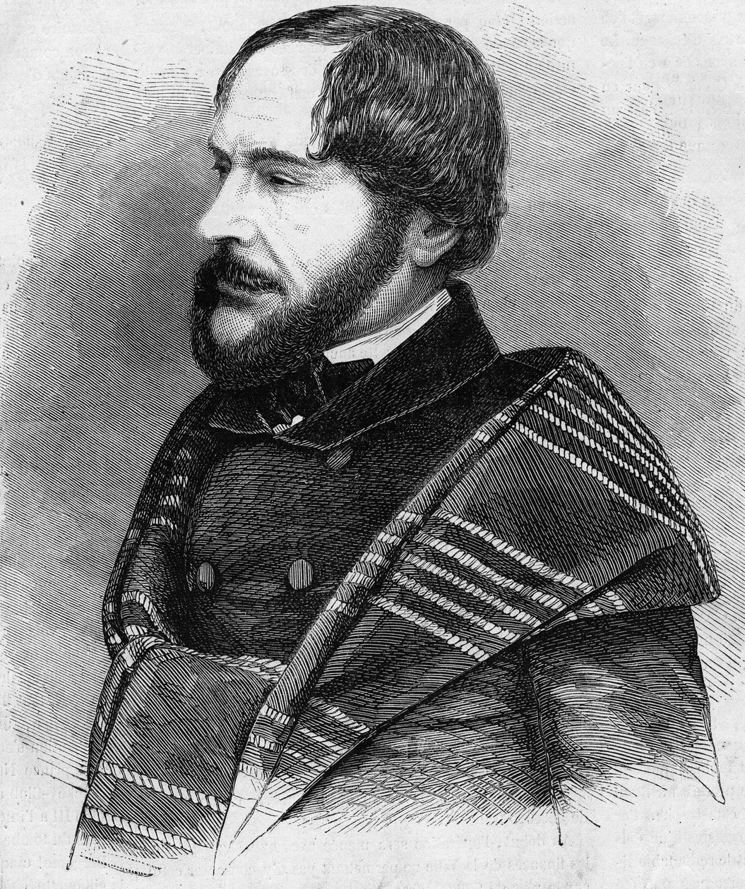 PHILARETE CHASLE (1798-1873) kritikus és francia betűs ember portréja. 1873-as metszet alkotó: Unknown artist
