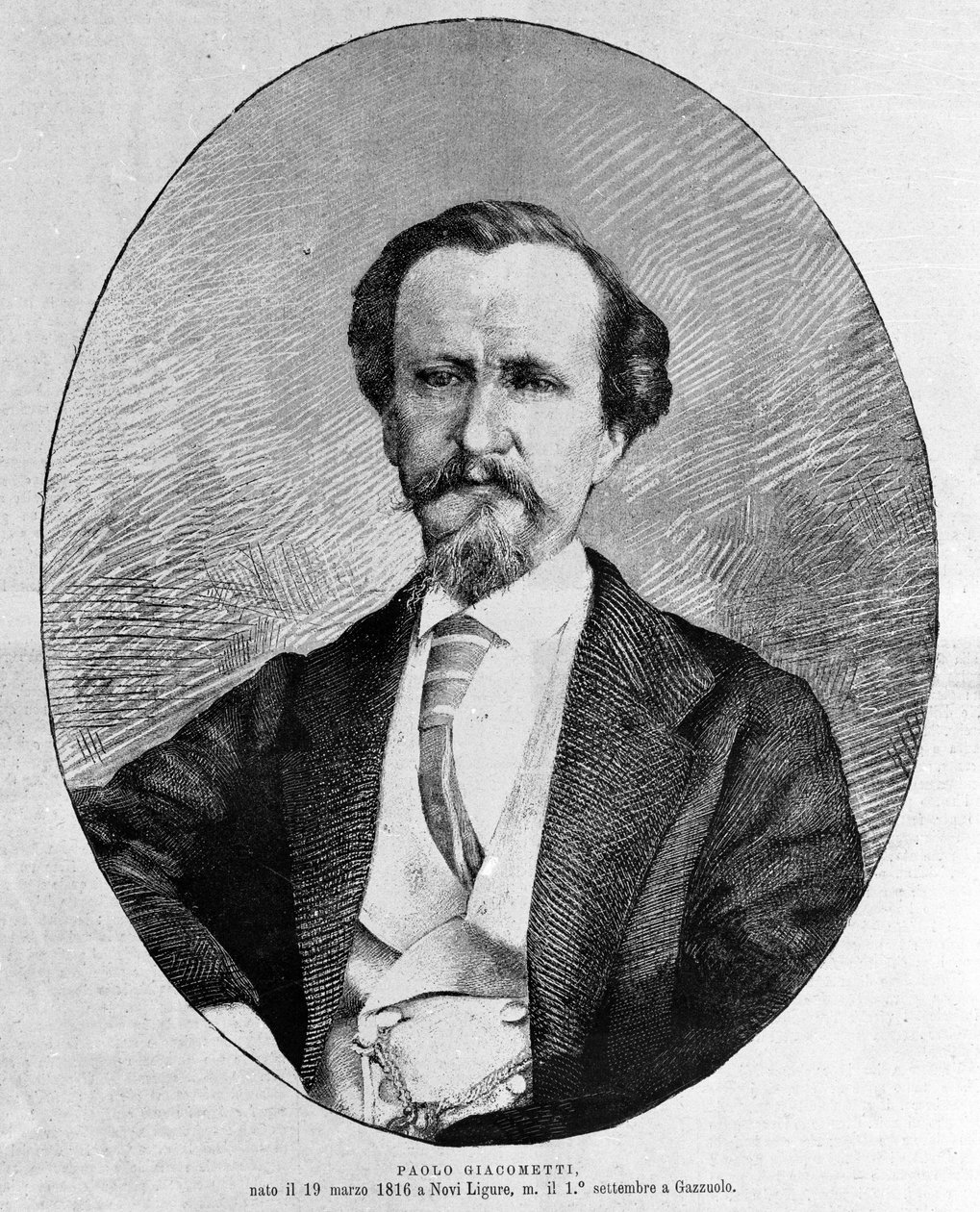 Paolo Giacometti (1816-1882) olasz író portréja. alkotó: Unknown artist