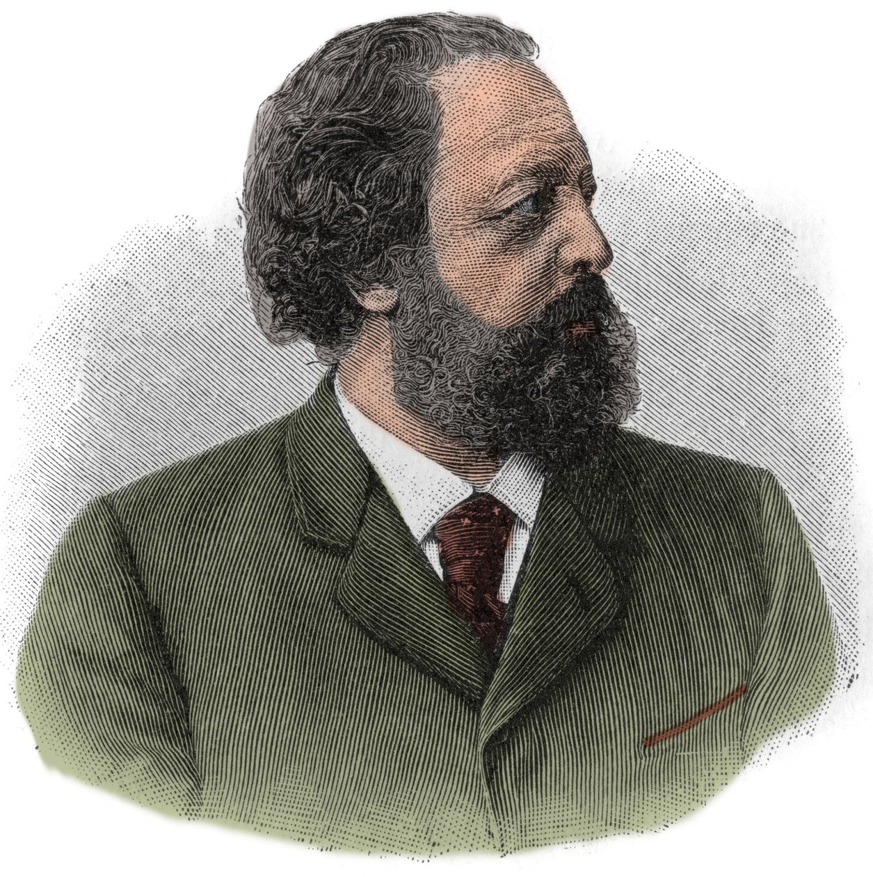 Paul Johann Ludwig von Heyse (1830-1914) német író portréja. alkotó: Unknown artist