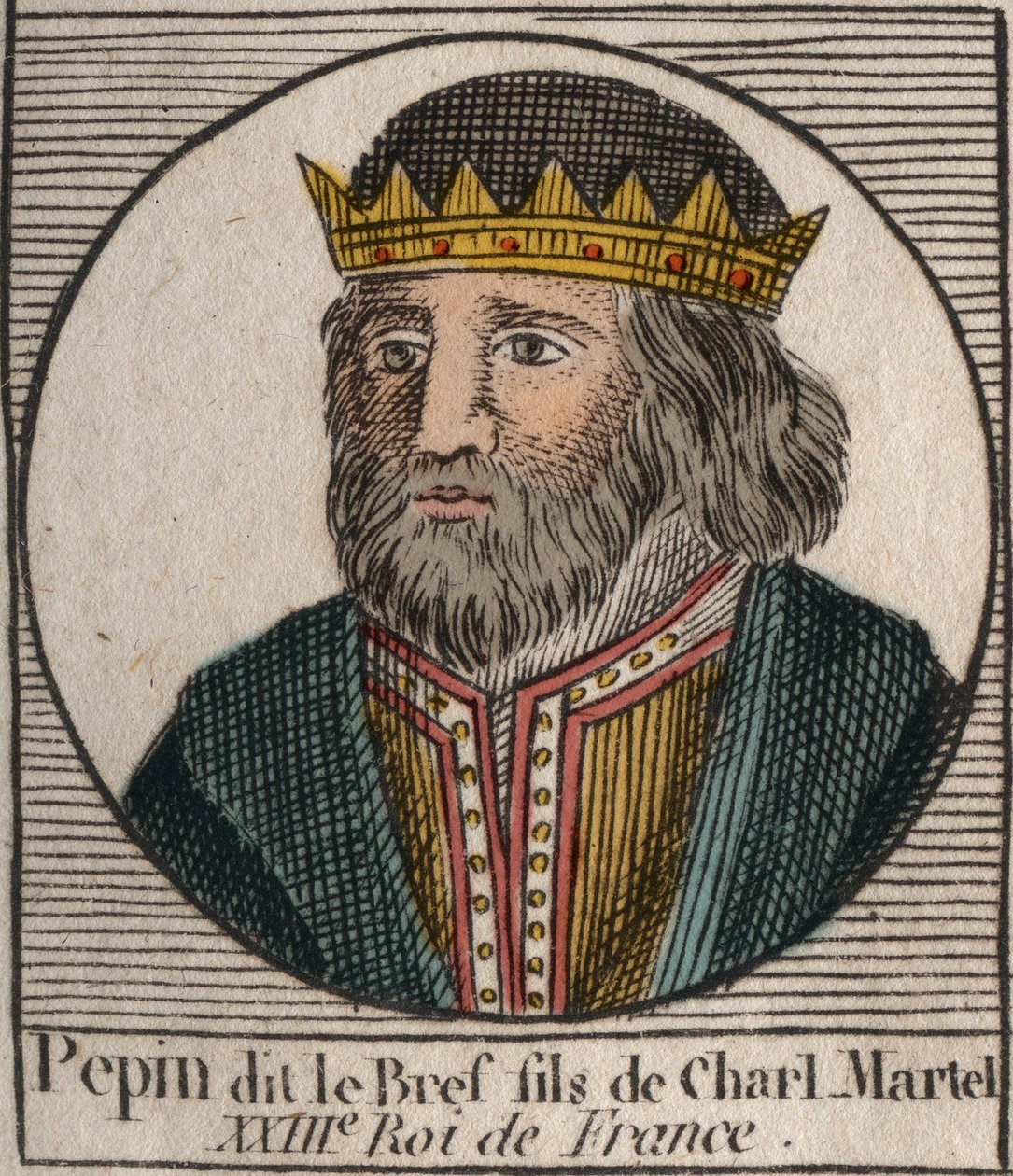 Pepin III dit Pepin le Brief (714-768) francia király portréja - III. Pepin (714-768) (Pepin, rövid) frankok királya - metszet Charles Constant Le Tellier „Instruction sur l