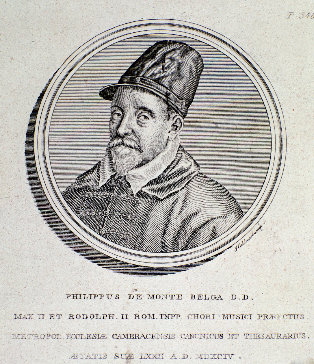 Philippe de Monte portréja (metszet alkotó: Unknown artist