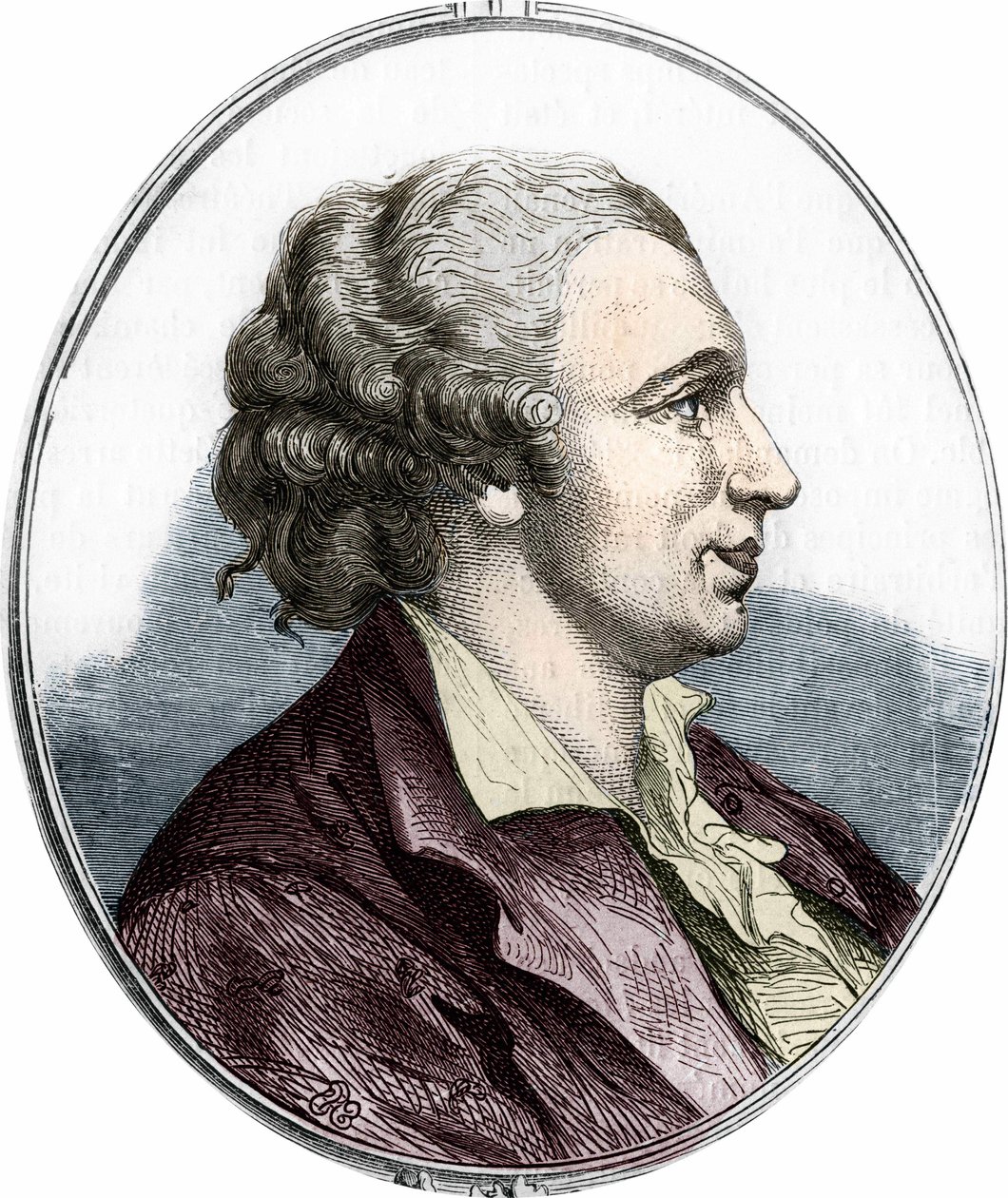 Pierre Augustin Caron de Beaumarchais (1732-1799) francia író és drámaíró portréja. 1866-os metszet. alkotó: Unknown artist