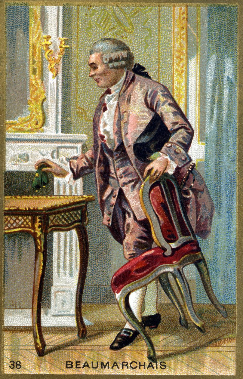 Pierre Augustin Caron de Beaumarchais (1732-1799) francia író és drámaíró portréja. századi kromolitográfiája. alkotó: Unknown artist