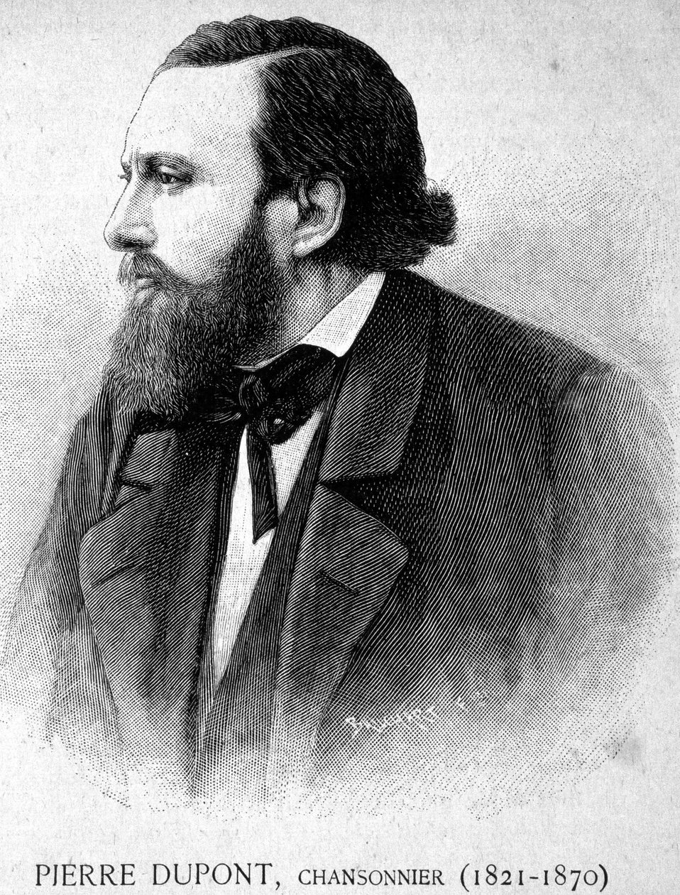 Pierre Dupont, Chansonnier (1821-1870) portréja – a „Les Contemporains” című kötetben, 19. század végén. alkotó: Unknown artist