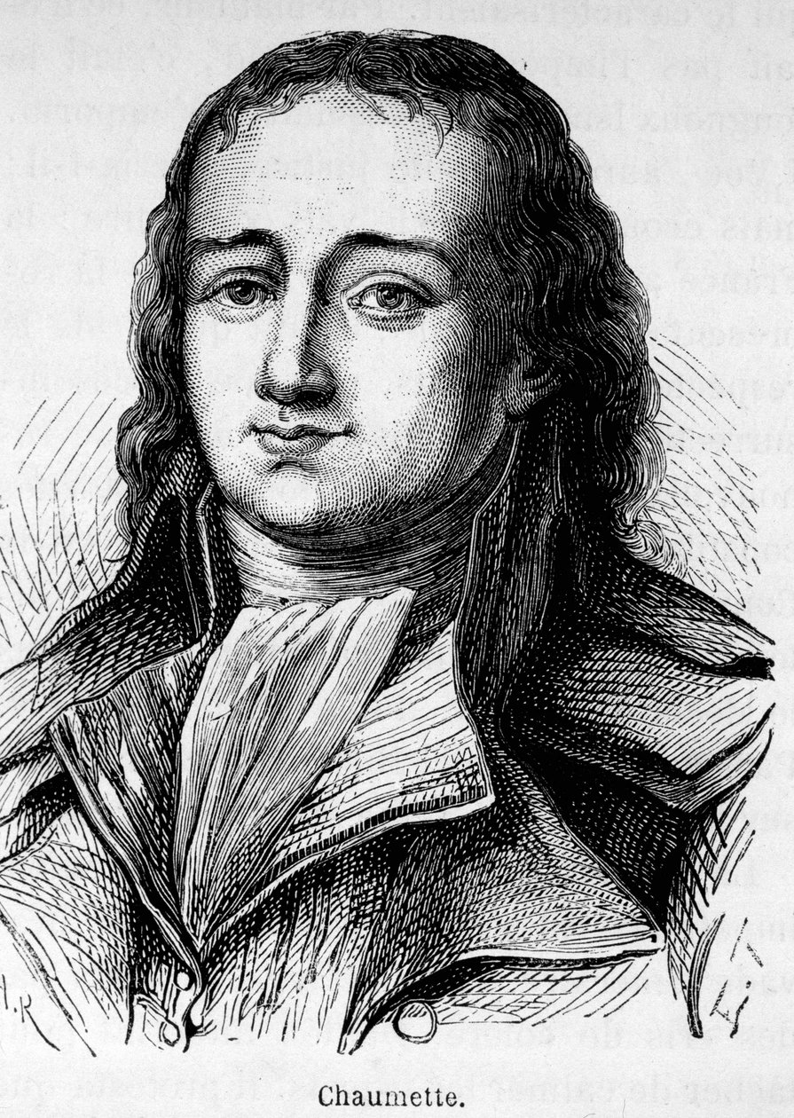 Pierre Gaspard Chaumette (1763-1794), francia politikus, a Cordeliers Club tagja és ügyész – a Párizsi Insurrectional Commune szindikájának portréja... Letartóztatták és a szélsőségesekkel együtt guillotinálták. alkotó: Unknown artist