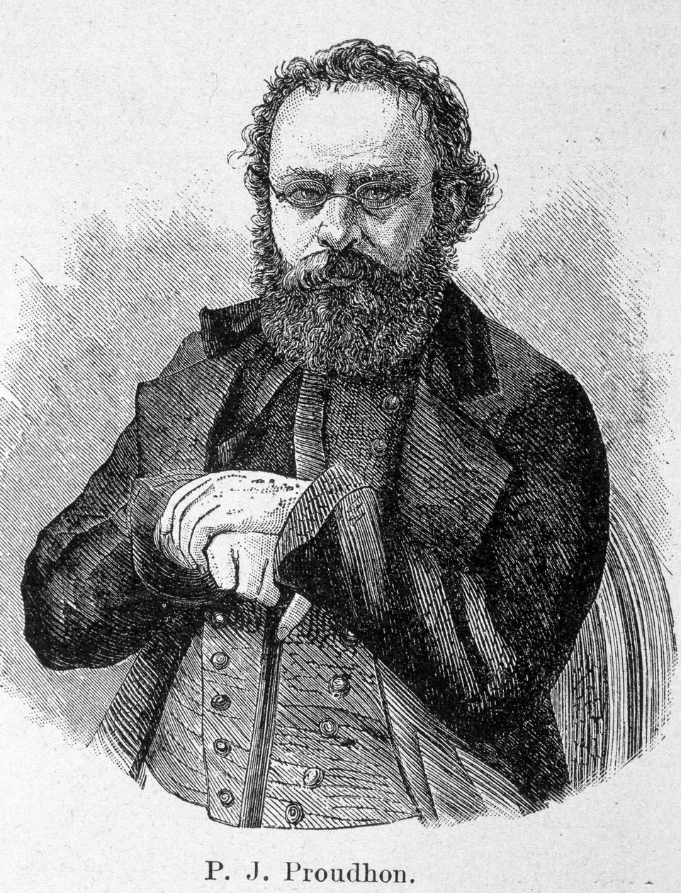 Pierre Joseph Proudhon (1809-1865) francia szocialista portréja alkotó: Unknown artist