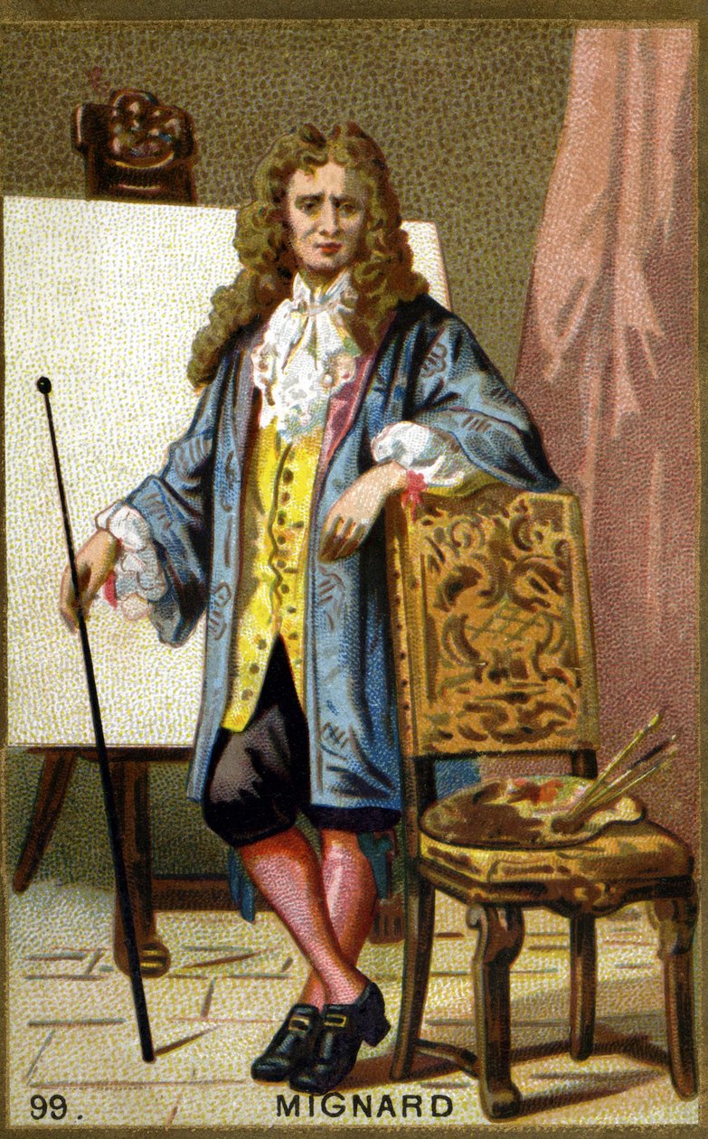 Pierre Mignard (1612-1695) francia festő, dekoratőr és karikaturista portréja. századi kromolitográfiája. alkotó: Unknown artist