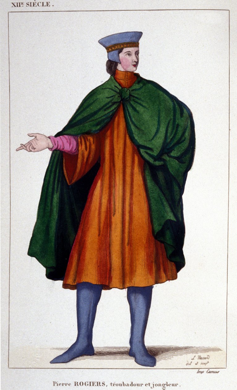 Pierre Rogiers, a 12. századi zsonglőr és trubadúr portréja. alkotó: Unknown artist