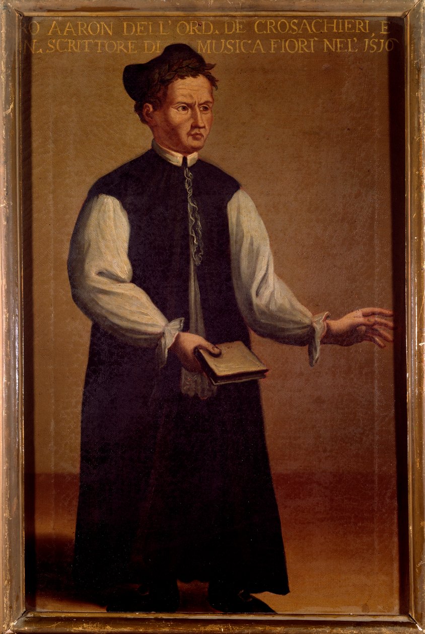Pietro Aaron (Aron) (1489-1545), az olasz zene teoretikusának portréja Anonymous festészet. 16. század. Bologna, Civico museo Bibliografico alkotó: Unknown artist
