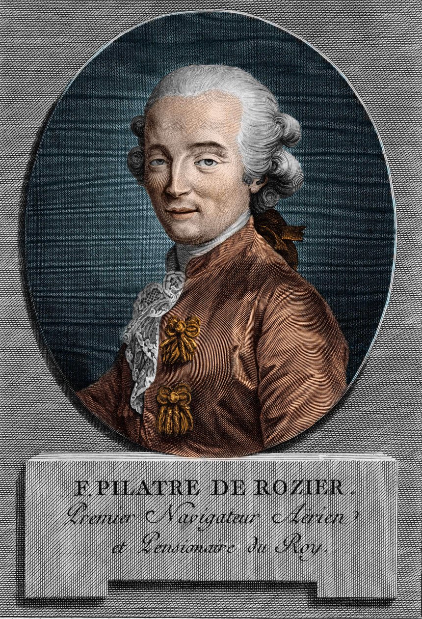 Pilâtre de Rozier (1756-1785) francia fizikus és repüléstechnikus portréja (első utazás hőlégballonnal) alkotó: Unknown artist
