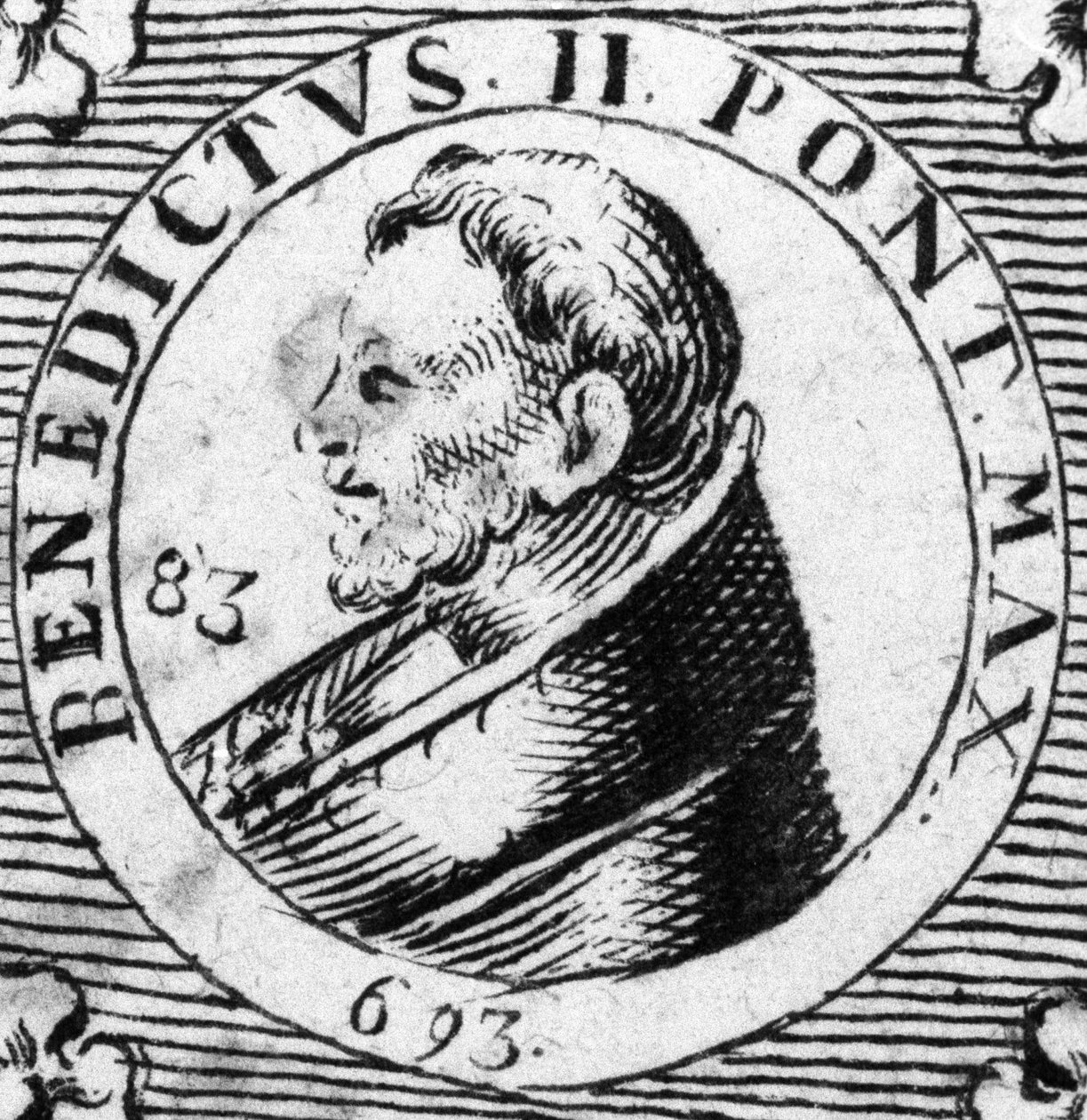 Benedek pápa portréja. századi metszet. alkotó: Unknown artist