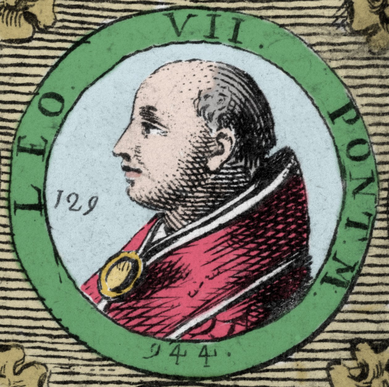 VII. Leó (Leone) pápa portréja 936 és 939 között. alkotó: Unknown artist