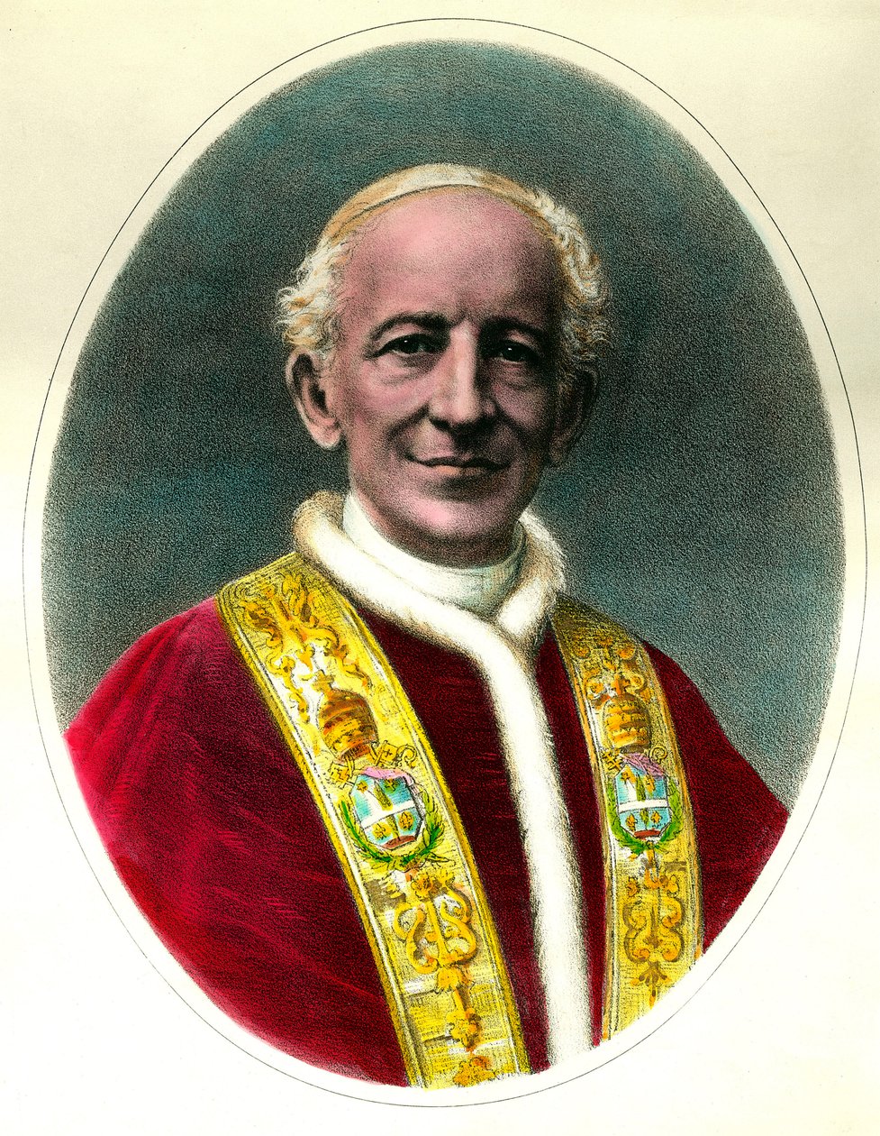 XIII. Leó pápa (XIII. Leone) portréja, akit 1878-ban választottak meg és 1903-ban halt meg. alkotó: Unknown artist