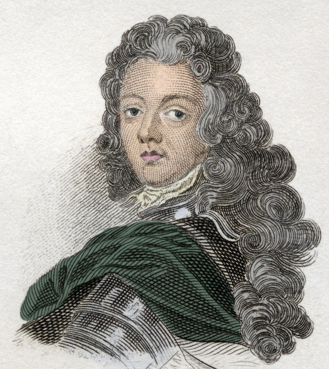 Savoie-Carignan Jenő herceg portréja (Savoie Carignan, Soissons grófja (1663-1736), francia katonaság. Metszet a XIX. alkotó: Unknown artist