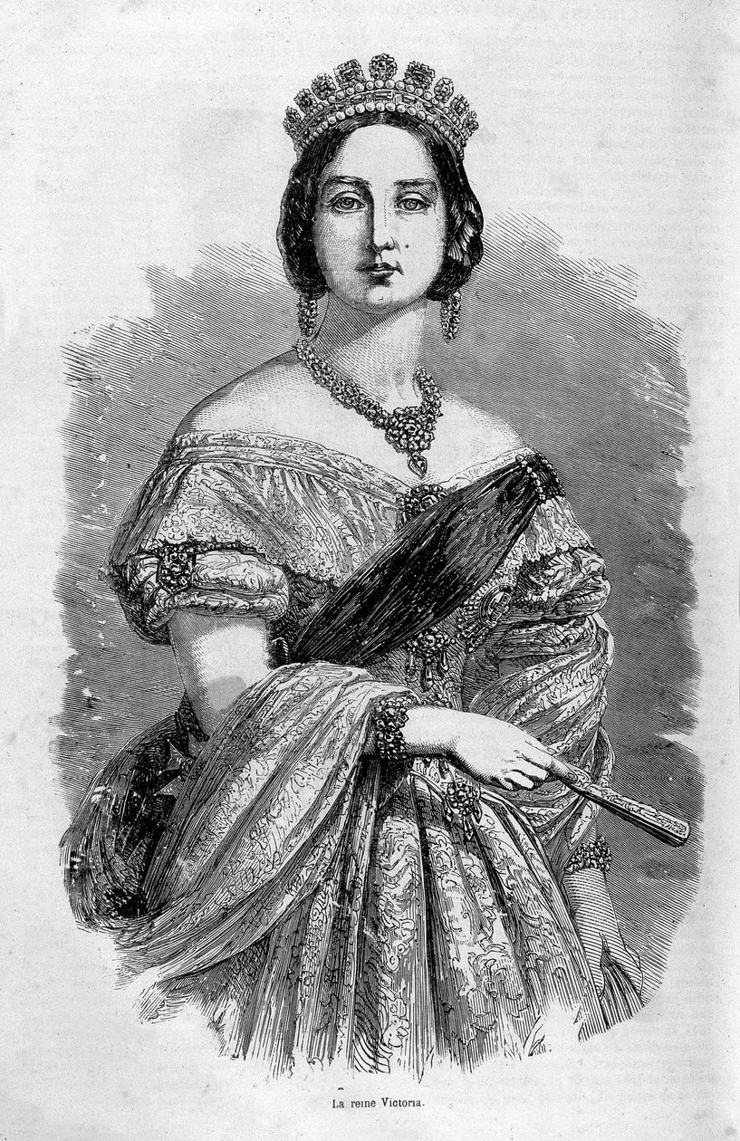 Fiatal Viktória királynő portréja - metszet, 19. század közepe alkotó: Unknown artist