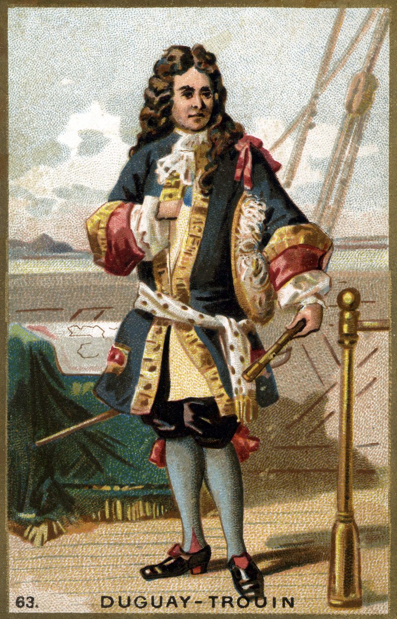 Rene Duguay Trouin (Duguay-Trouin) (Rene Trouin du Gue dit) (1673-1736), francia tengerész portréja. századi kromolitográfiája. alkotó: Unknown artist