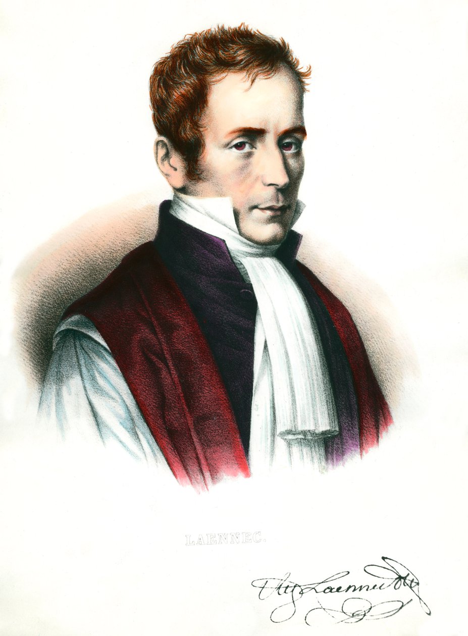 Rene Laennec (1781-1826) francia orvos portréja 19. századi metszet Magángyűjtemény alkotó: Unknown artist