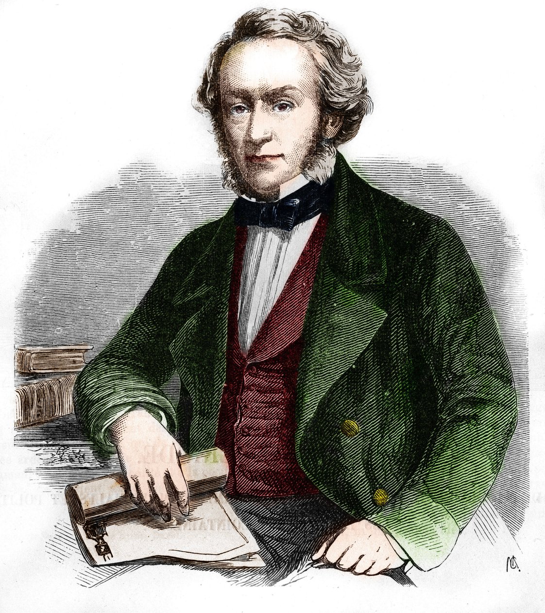 Richard Cobden portréja. brit közgazdász és politikus (1804-1865). Metszet 1866-ból. alkotó: Unknown artist