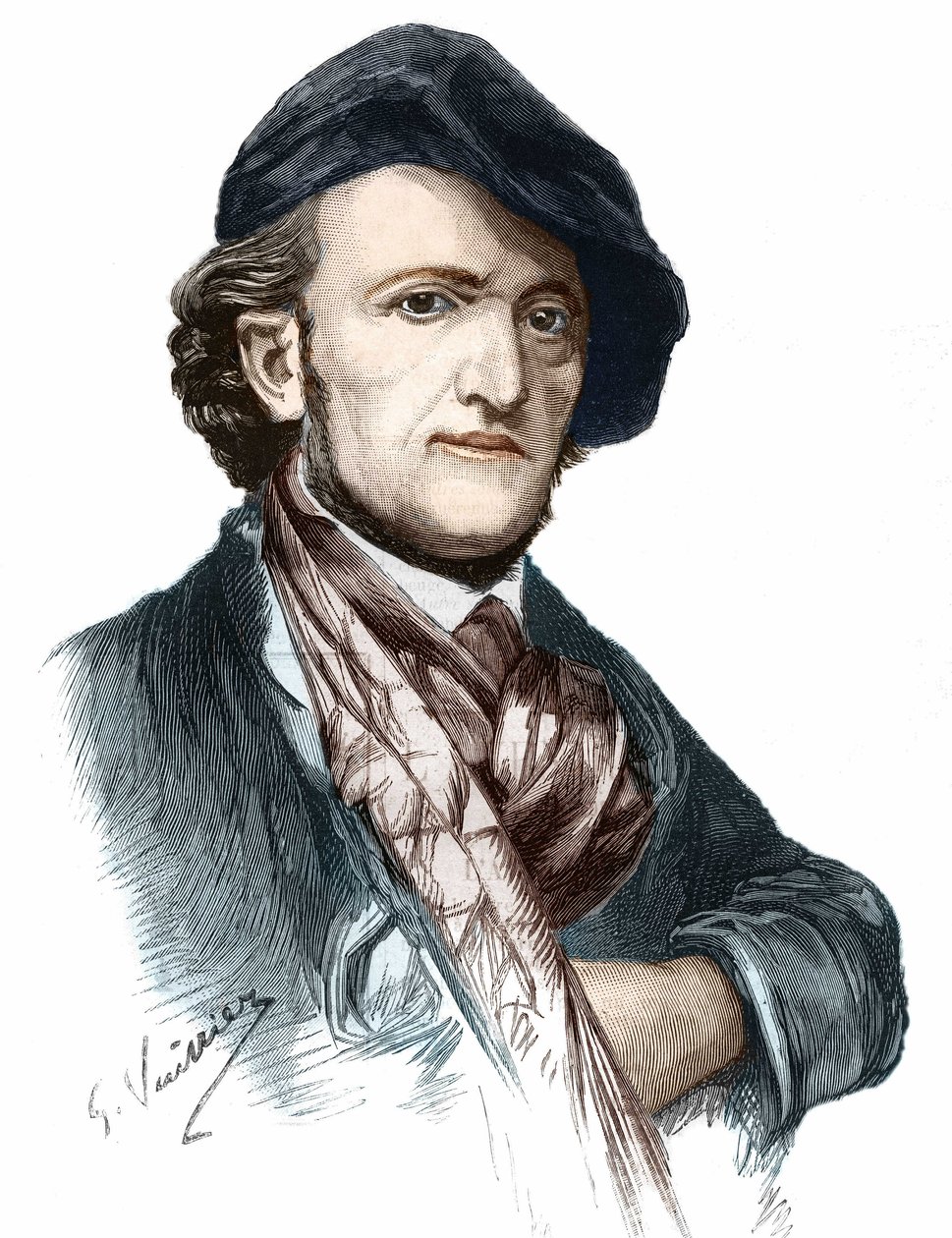 Richard Wagner (1813-1883) német zeneszerző és drámaíró portréja. alkotó: Unknown artist